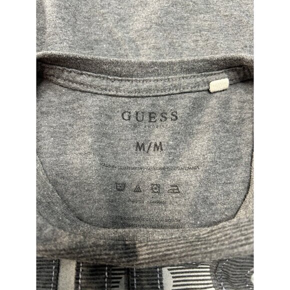 Guess Jeans Los Angeles Original Brand Mens T Shirt Medium Gray Applique Puffy - Picture 4 of 5